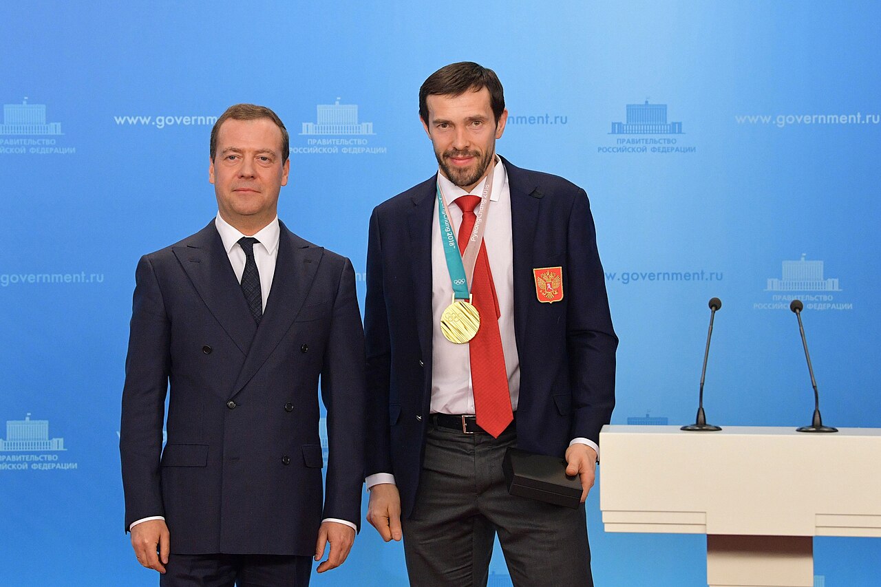 Dmitry Medvedev and Pavel Datsyuk