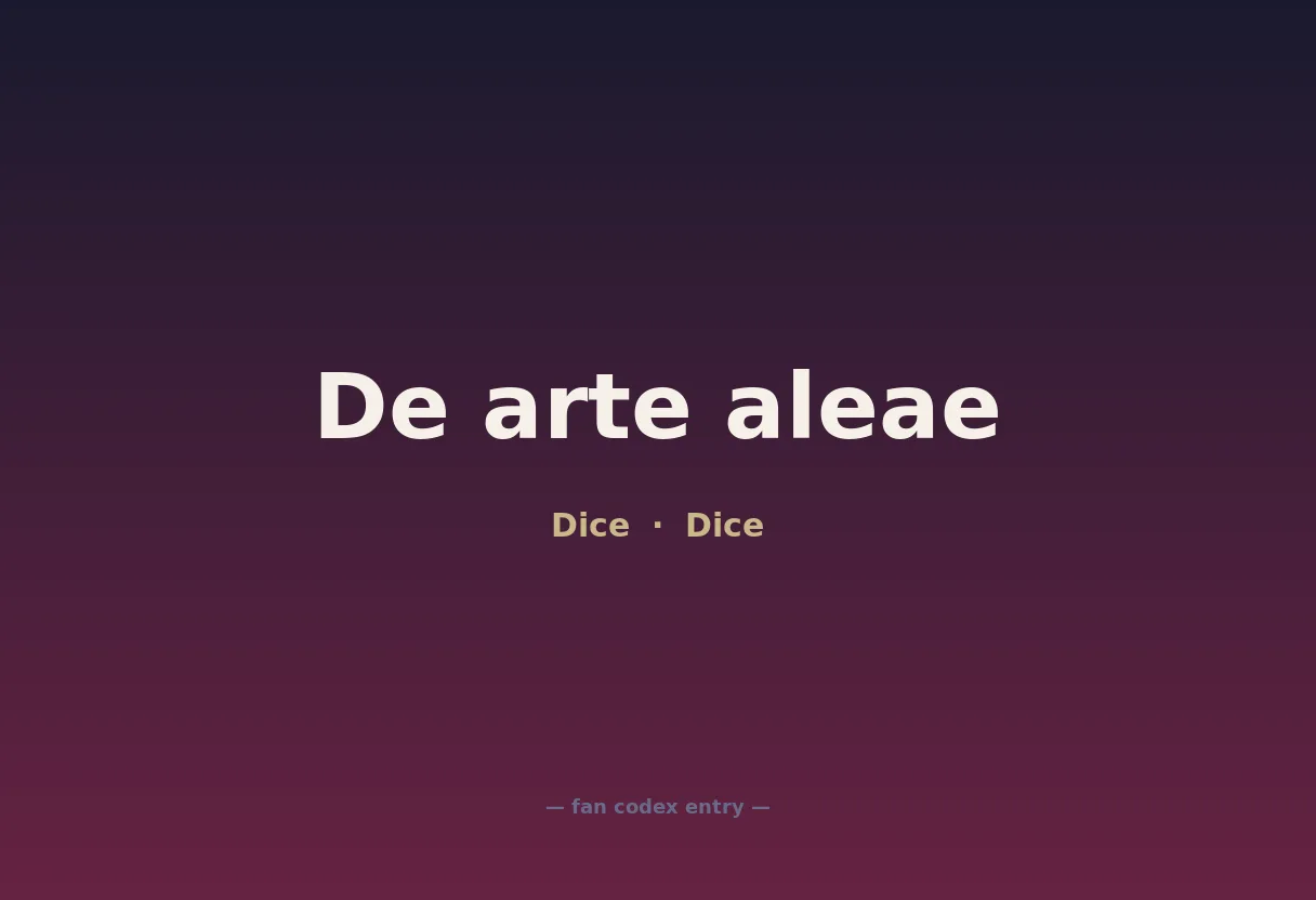 De arte aleae