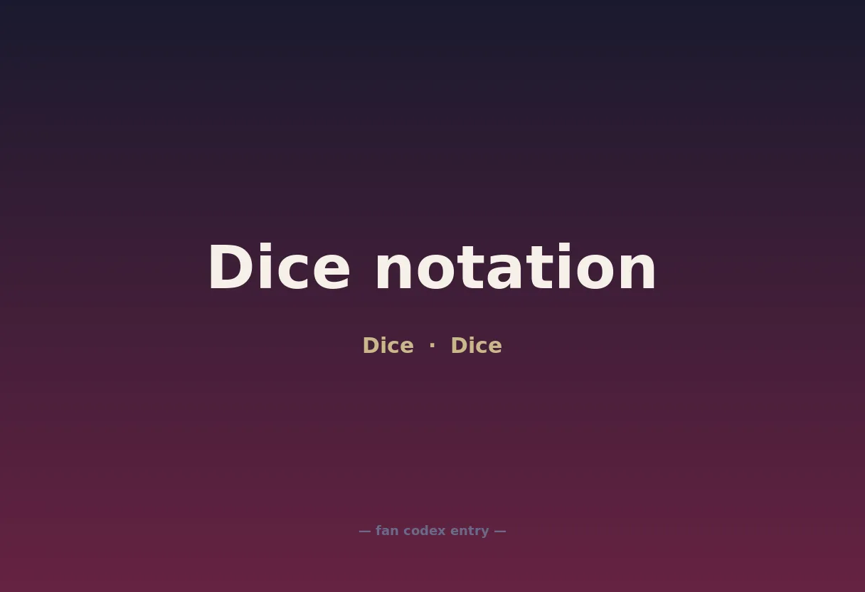 Dice notation