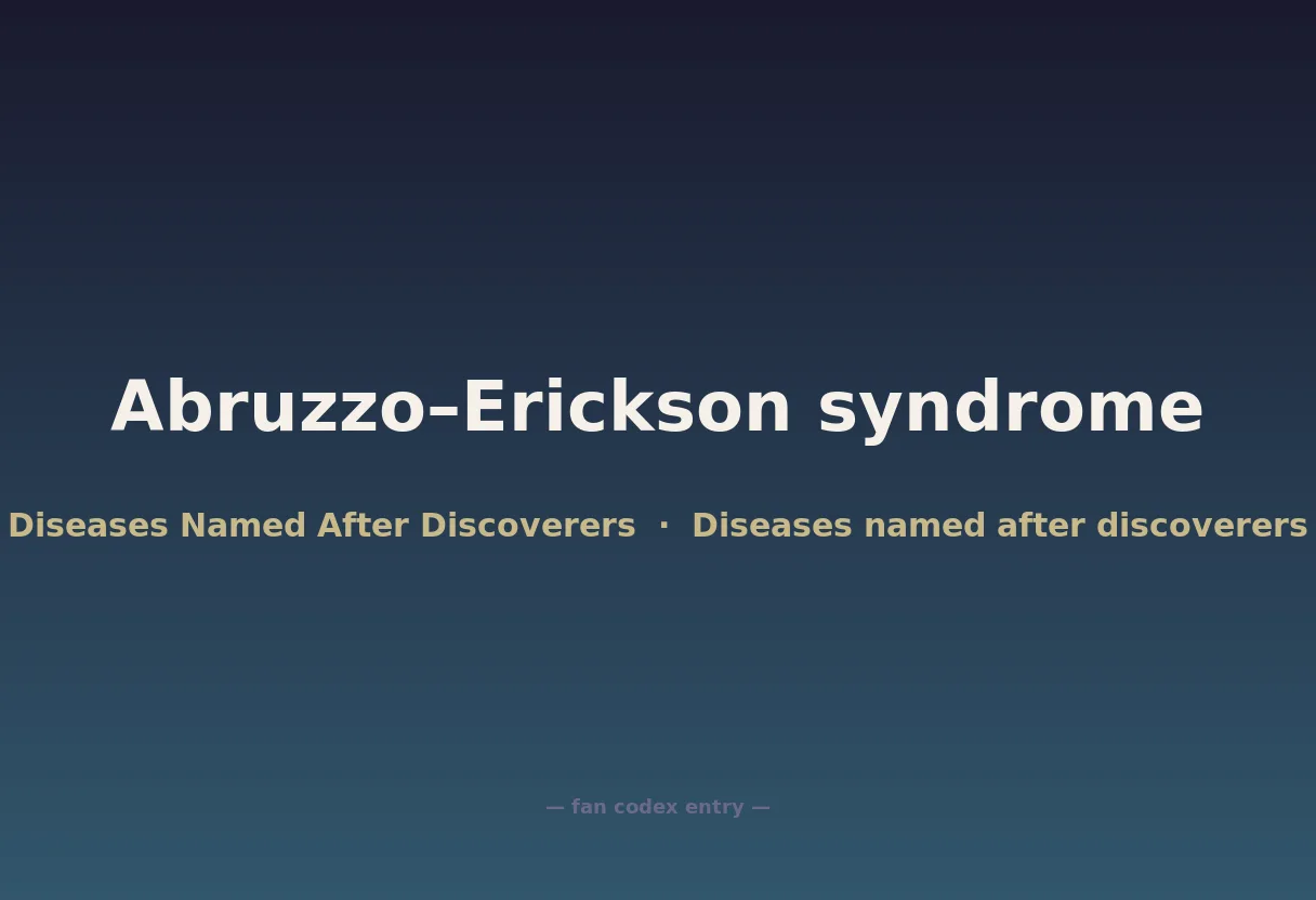 Abruzzo–Erickson syndrome
