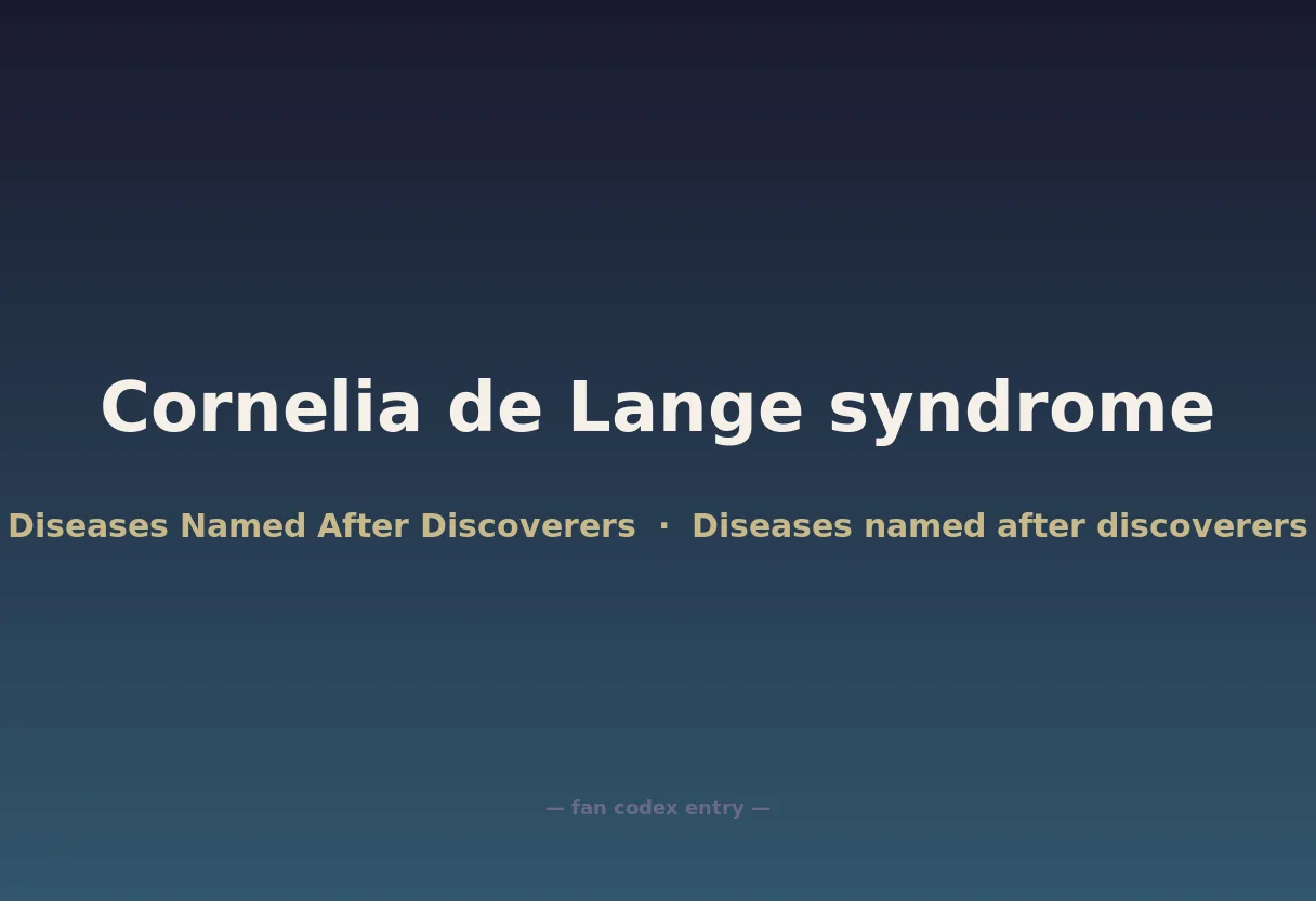 Cornelia de Lange syndrome