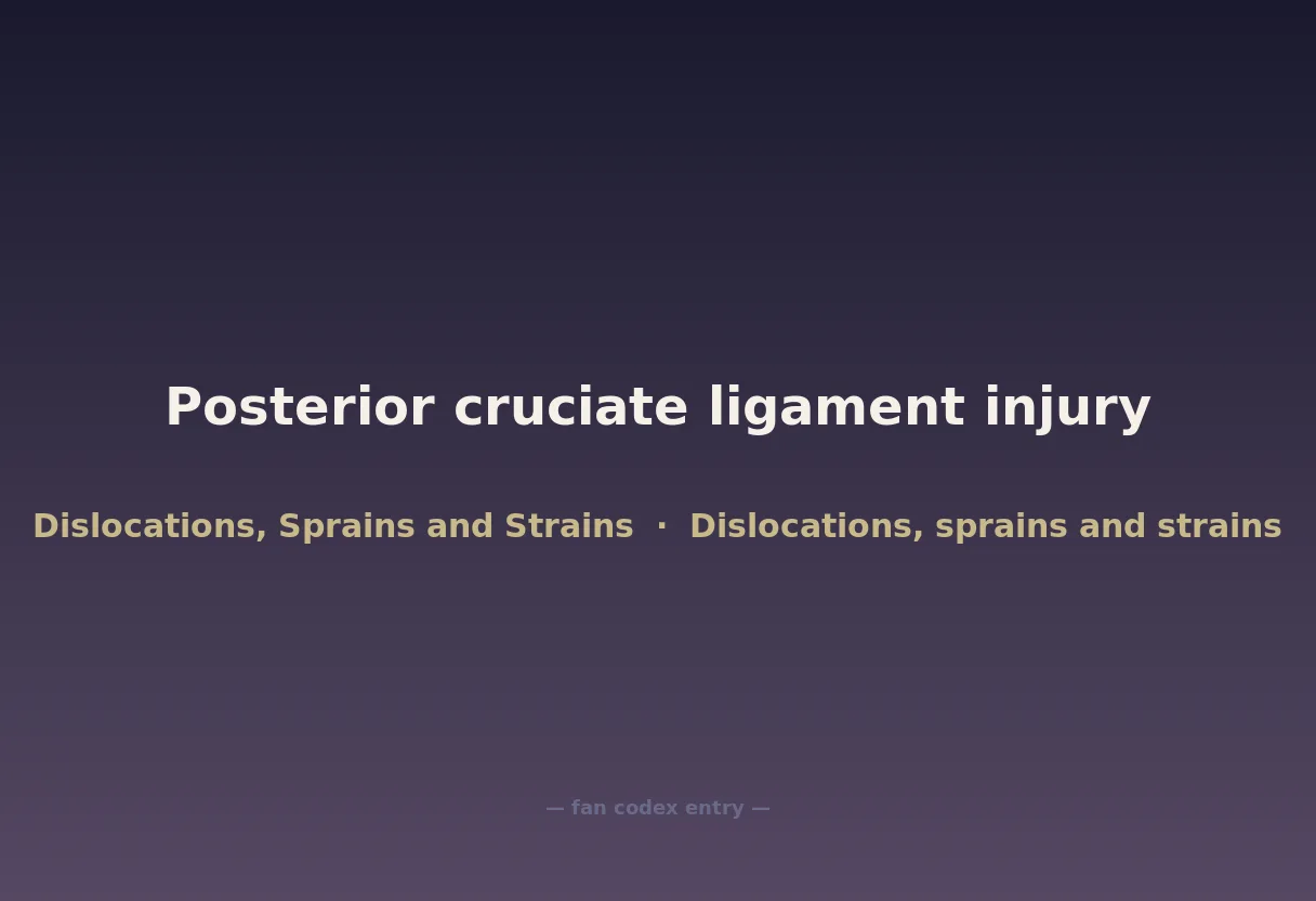 Posterior cruciate ligament injury
