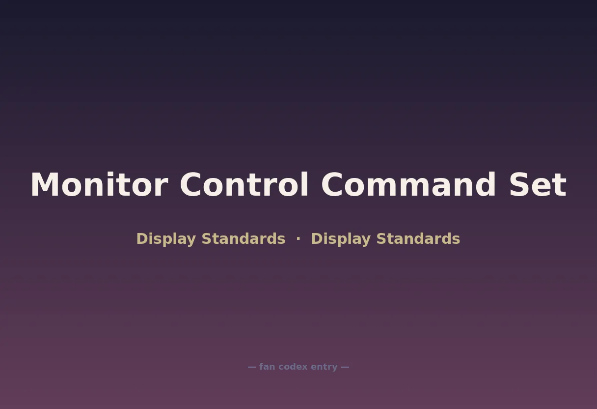 Monitor Control Command Set