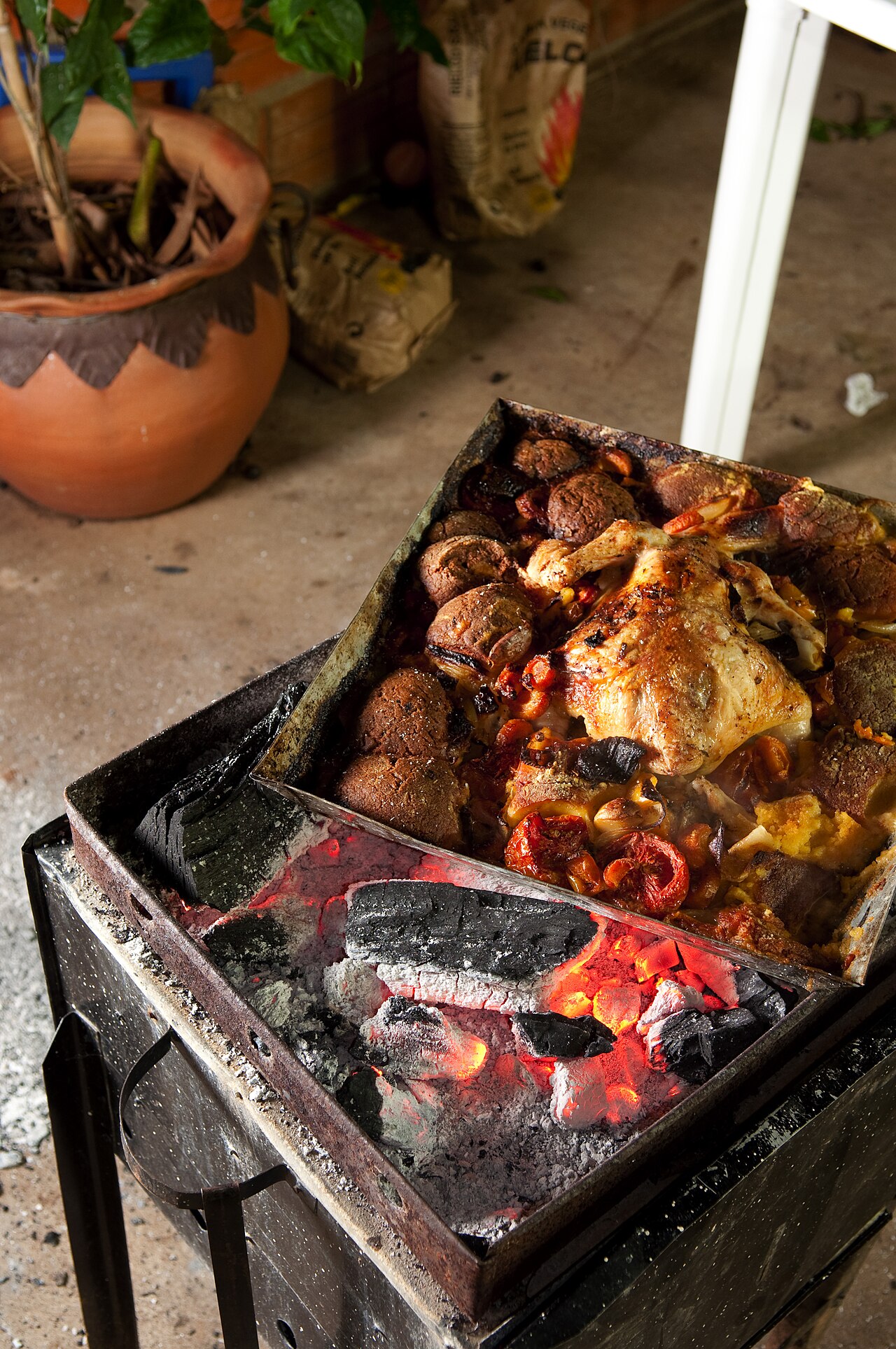 Pollo al carbón