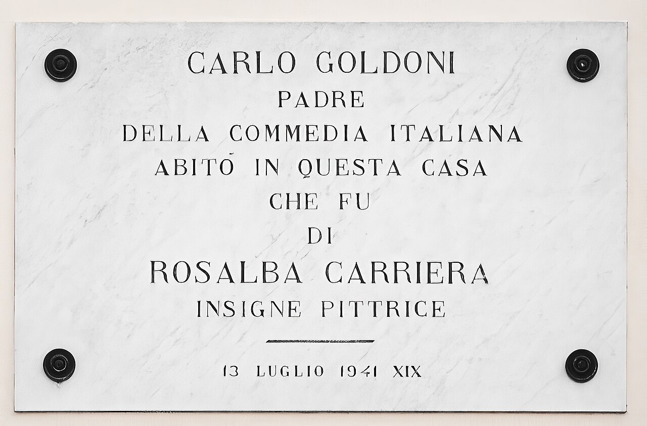 (Chioggia) - Palazzo Poli - Goldoni - Rosalba Carriera - Plaque