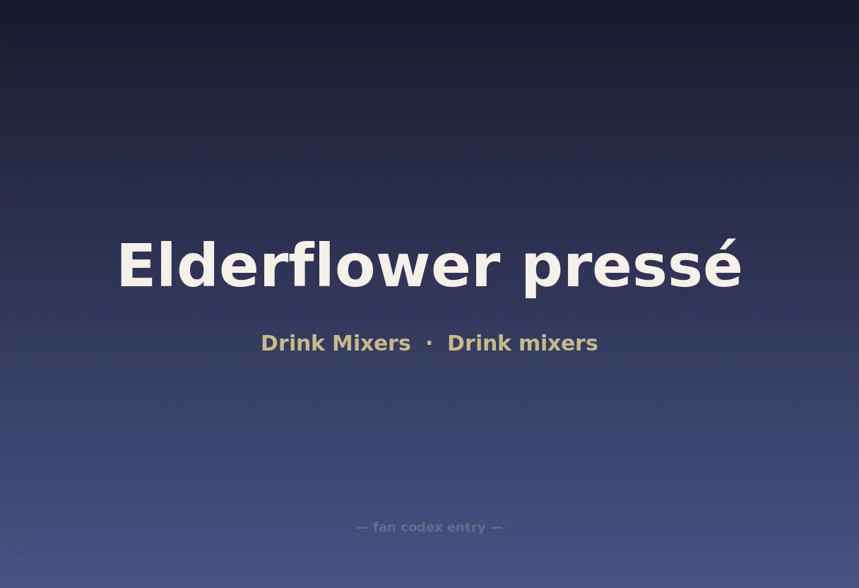 Elderflower pressé