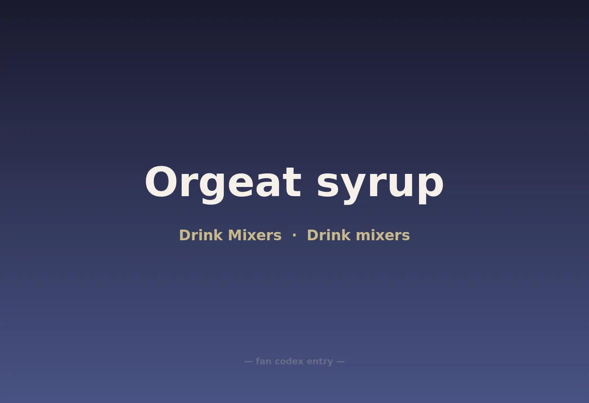 Orgeat syrup