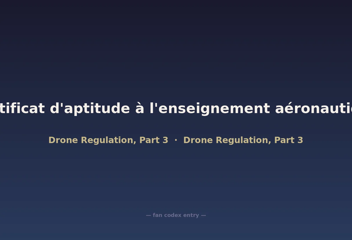 Certificat d'aptitude à l'enseignement aéronautique