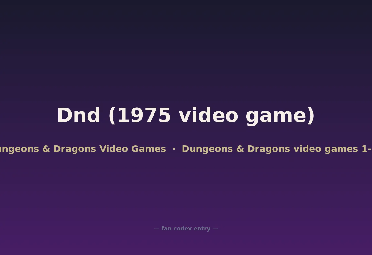 Dnd (1975 video game)