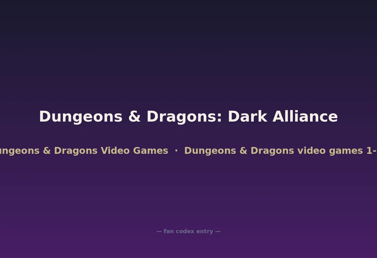 Dungeons & Dragons: Dark Alliance