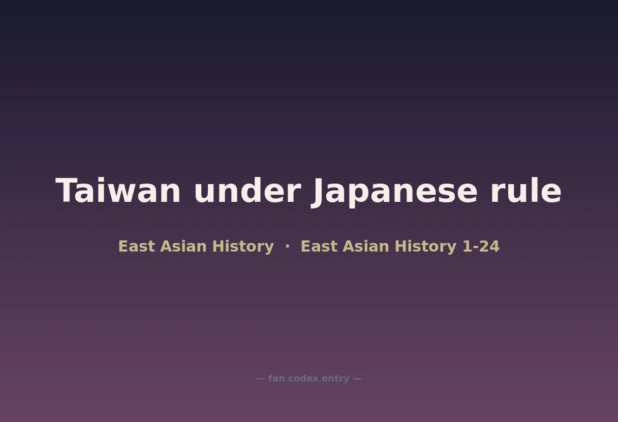 Taiwan under Japanese rule