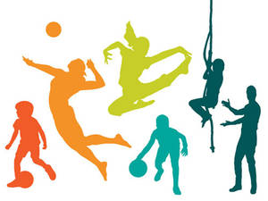 Physical education silhouettes