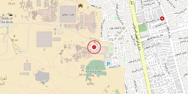Street map of the area around The Great Sphinx; the red dot marks 29°58′30″N 31°08′17″E