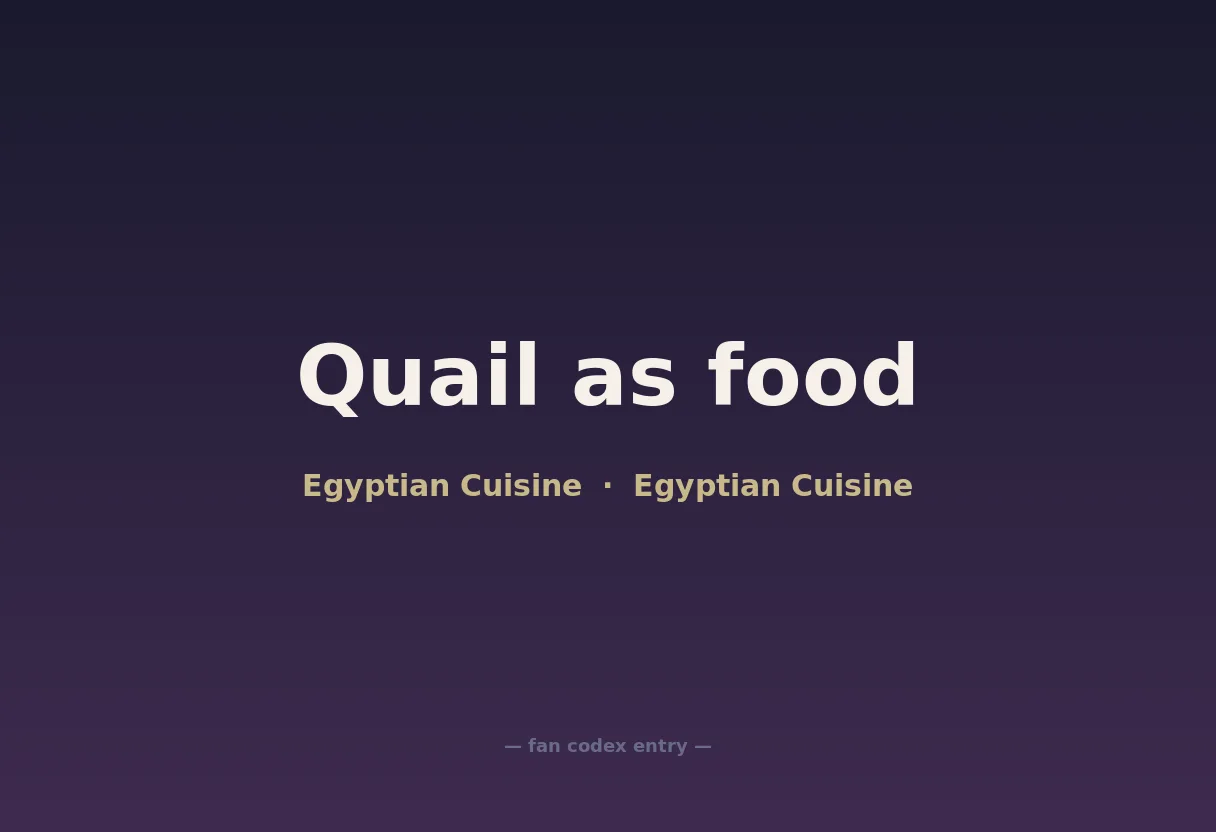 Quail as food