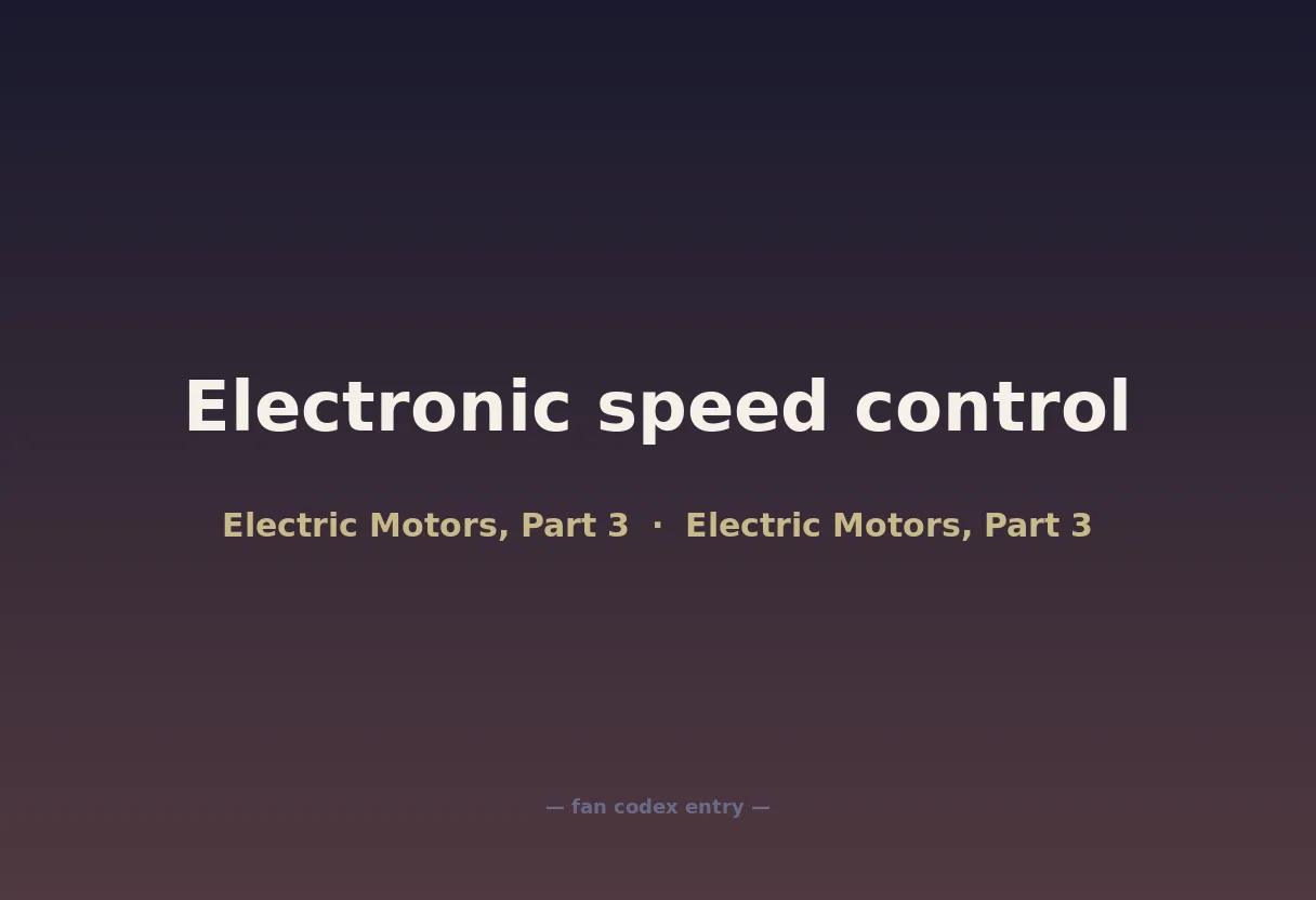 Electronic speed control