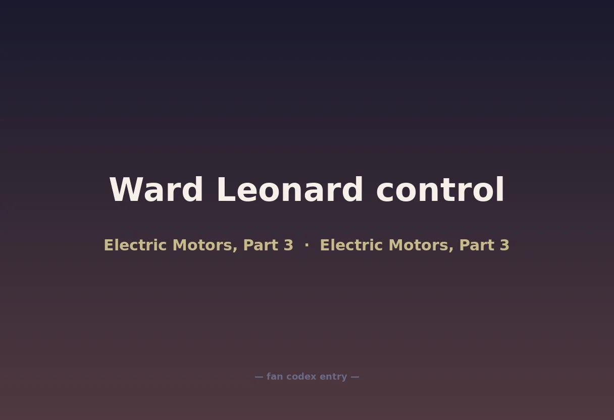 Ward Leonard control
