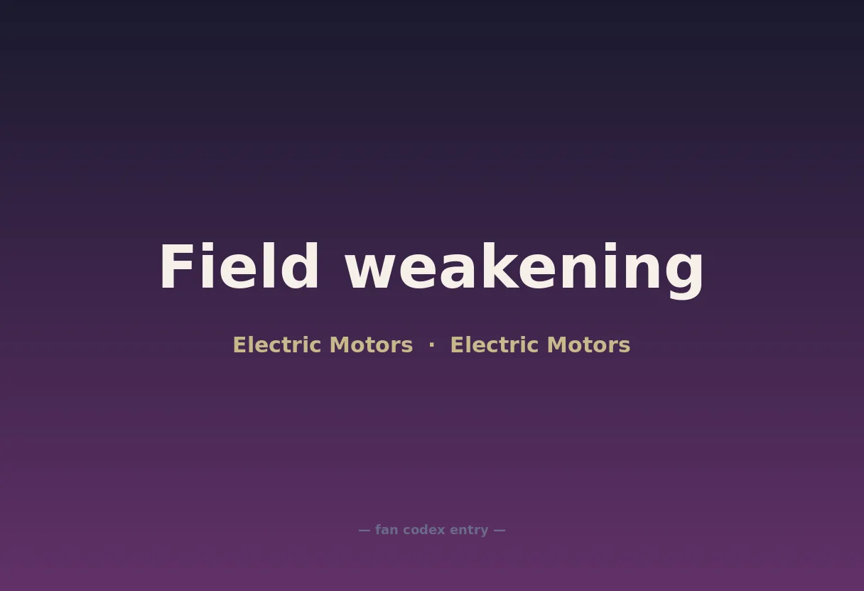 Field weakening