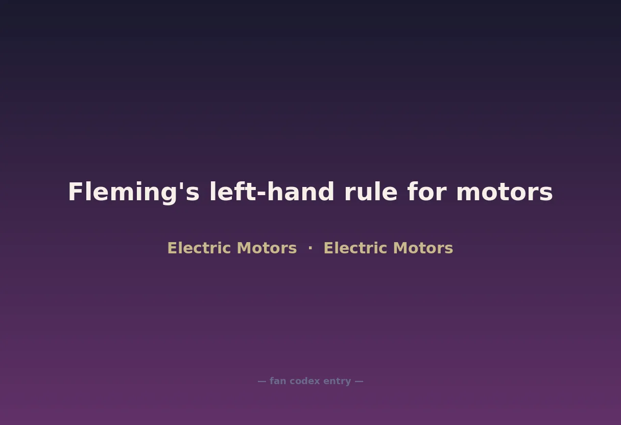Fleming's left-hand rule for motors