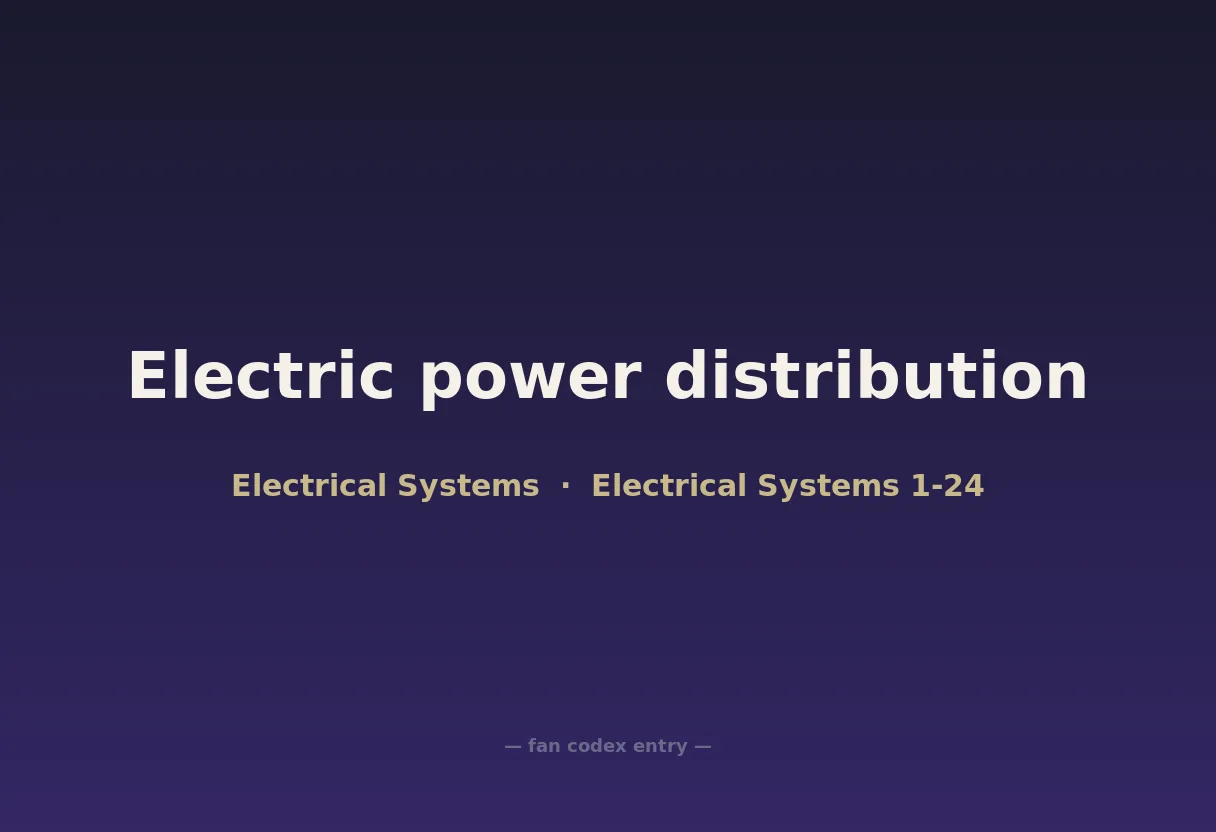Electric power distribution
