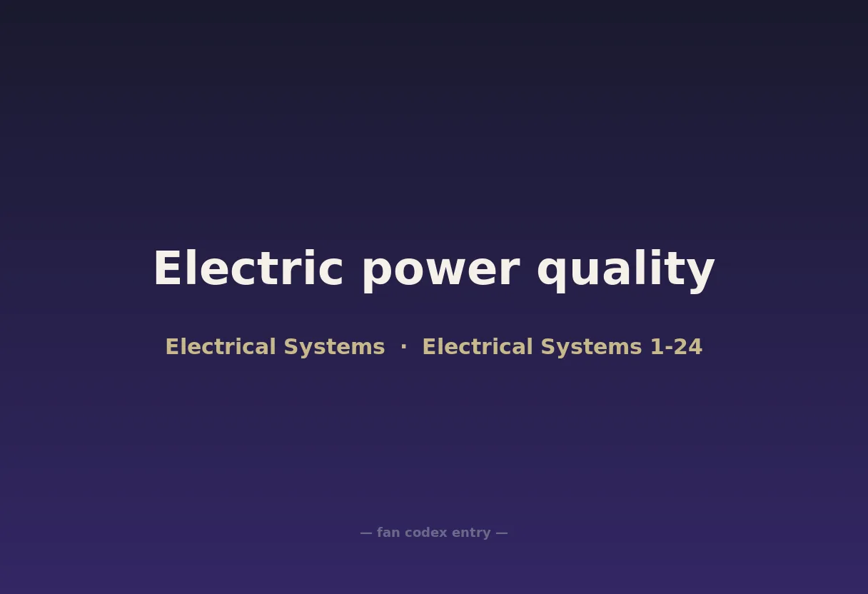 Electric power quality