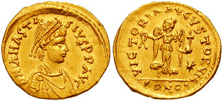ANASTASIUS I Gold Tremissis