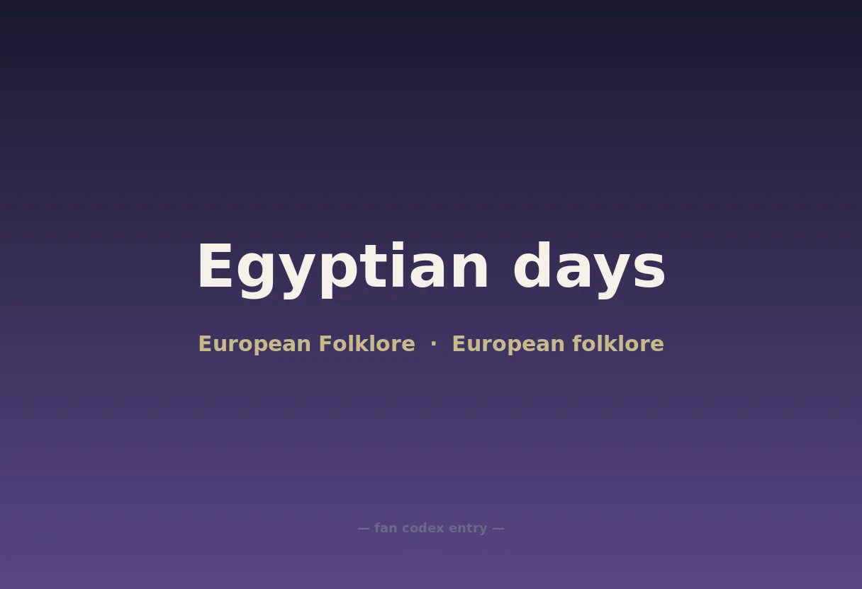 Egyptian days