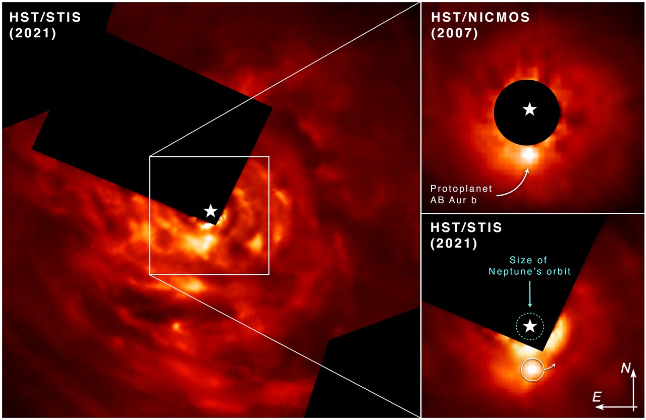 AB Aurigae b Hubble Images Compass (2022-016)