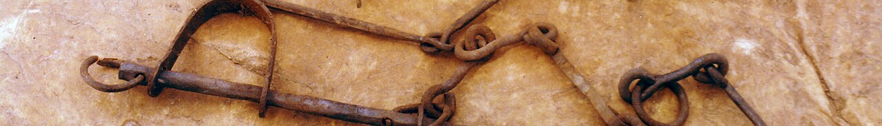 Atlantic slave trade banner Shackles in Ghana