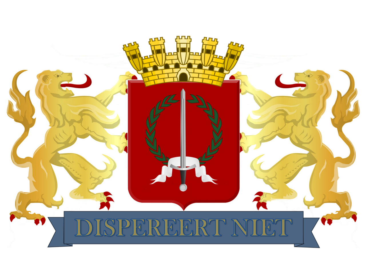 Coat of Arms Batavia Jakarta Dutch East Indies Nederlands IndIë Wapenschild Dispereert niet