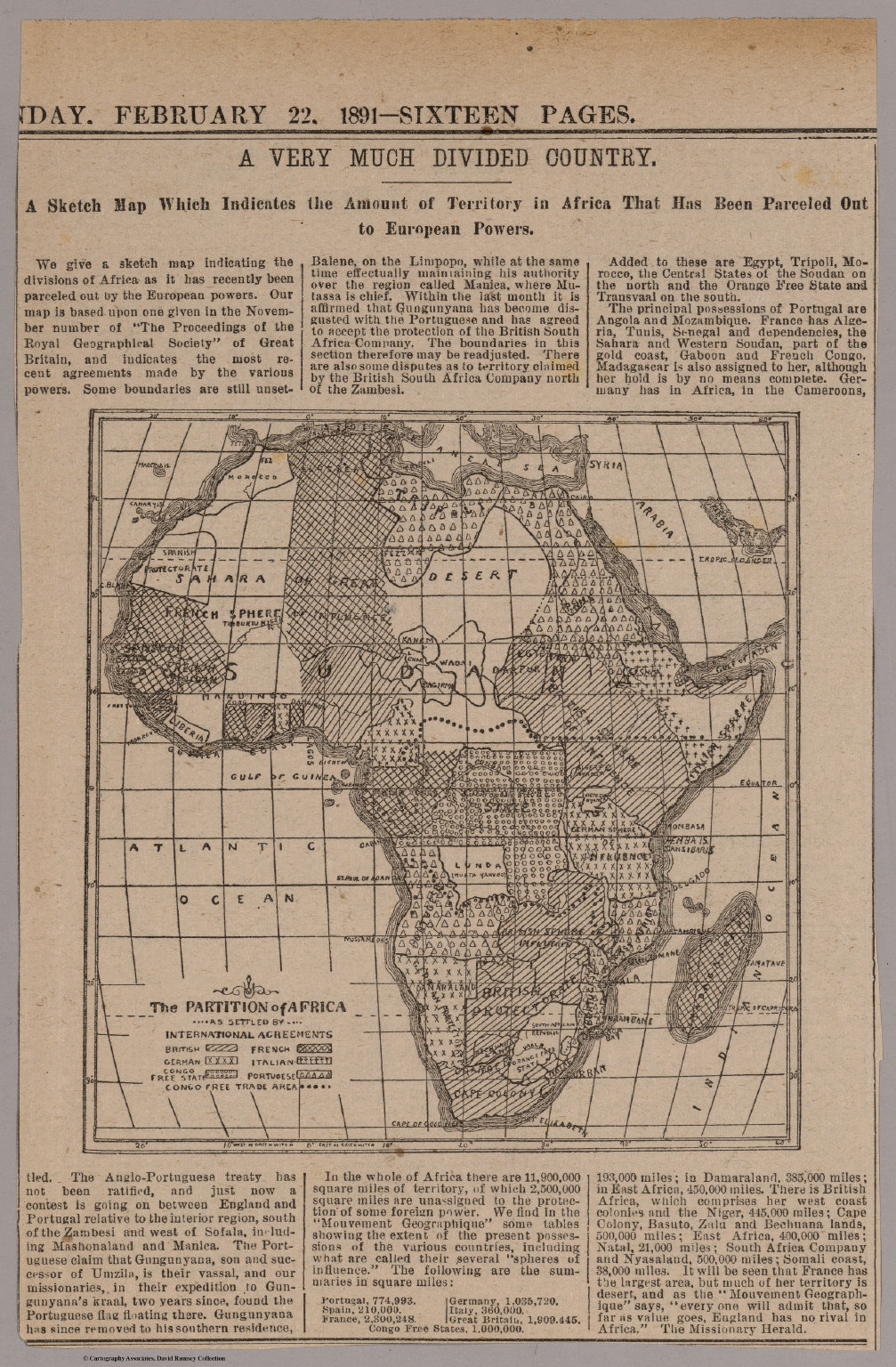 (Newspaper Clipping with Map- A Very Much Divided Country (Africa). The Partition of Africa. (IA dr newspaper-clipping-with-map-a-very-much-divided-country-africa-the-par-2761075)
