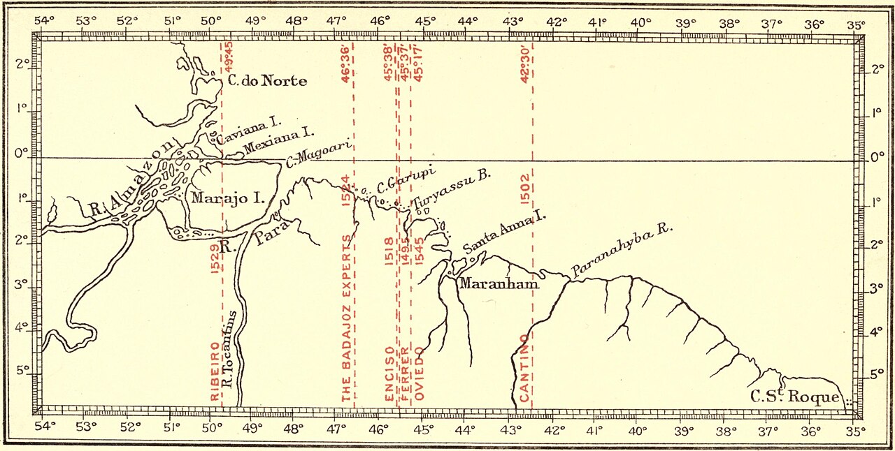 Early Tordesillas lines