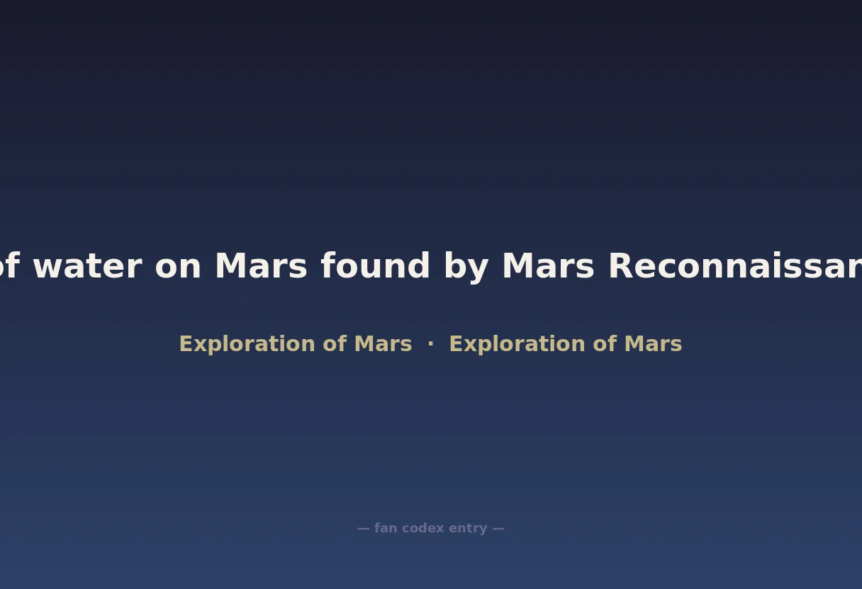 Evidence of water on Mars found by Mars Reconnaissance Orbiter