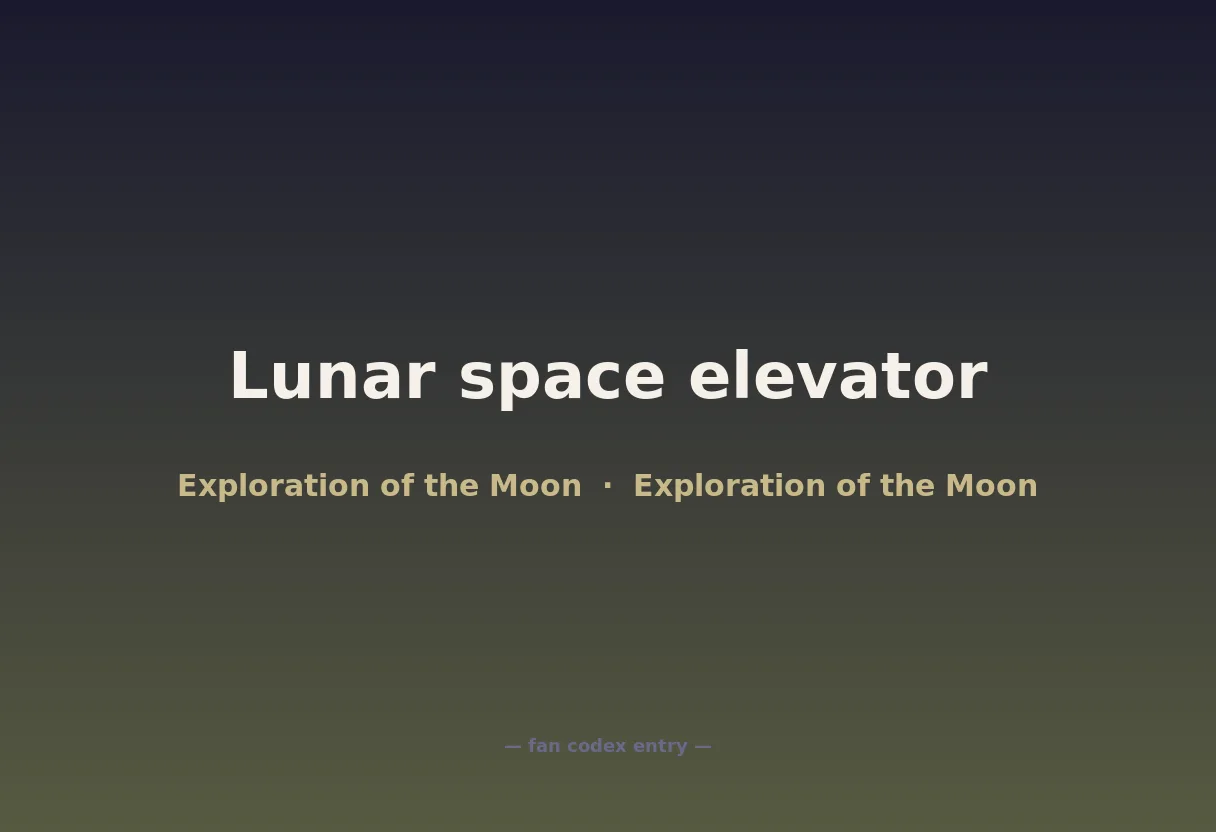 Lunar space elevator