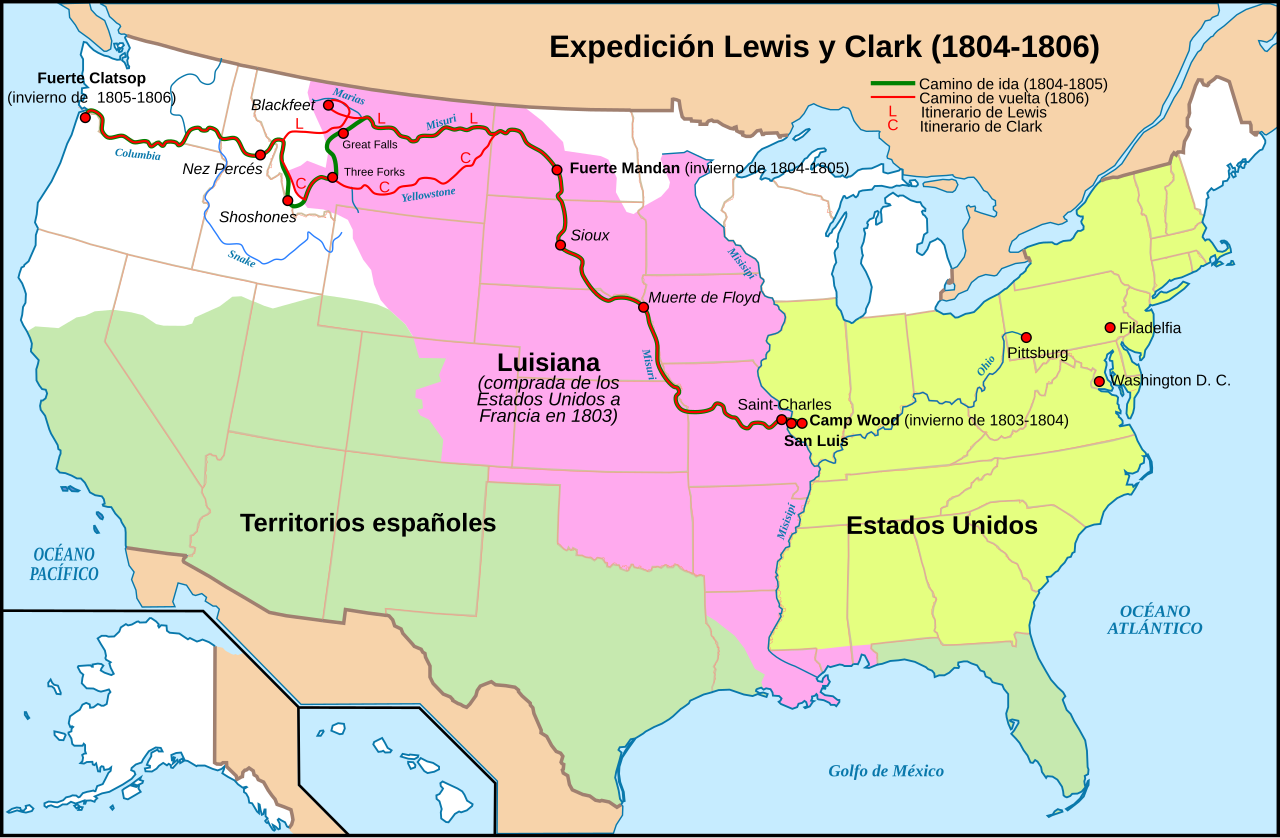 Carte Lewis-Clark Expedition-es
