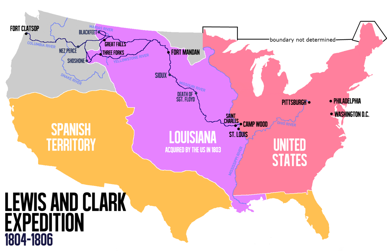 Carte Lewis and Clark Expedition