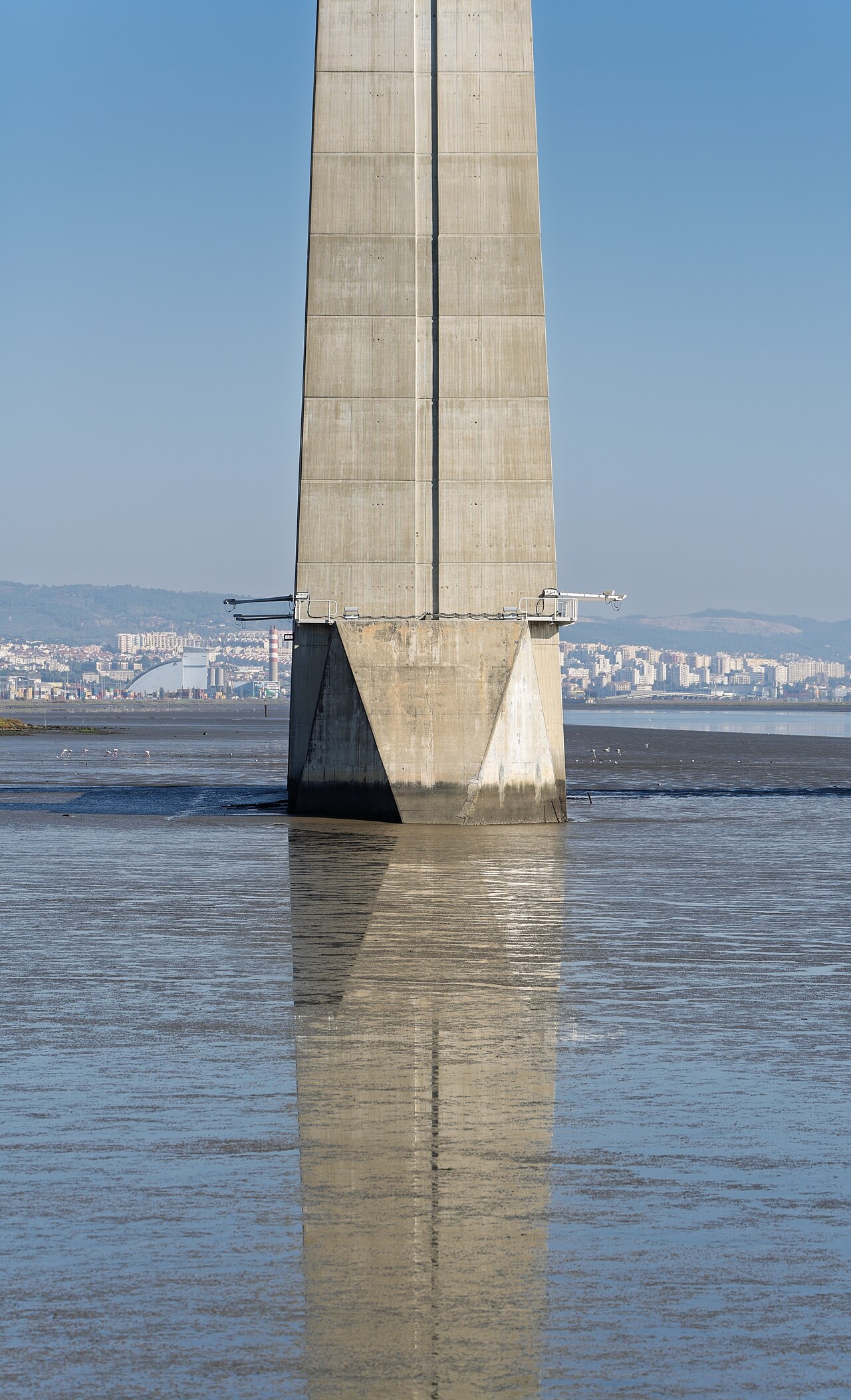 Detail of Vasco da Gama bridge support, Passeio do Tejo, Lisbon, Portugal julesvernex2