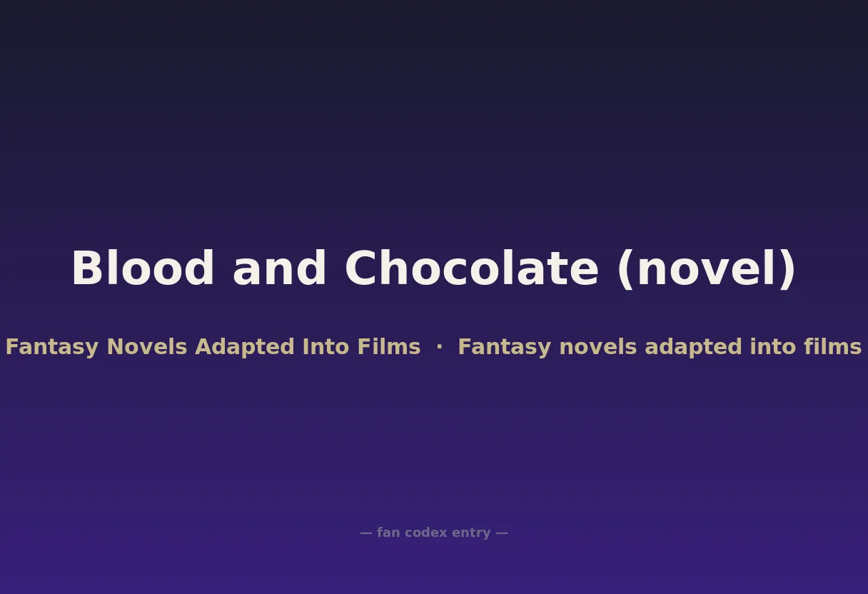 Blood and Chocolate (novel)