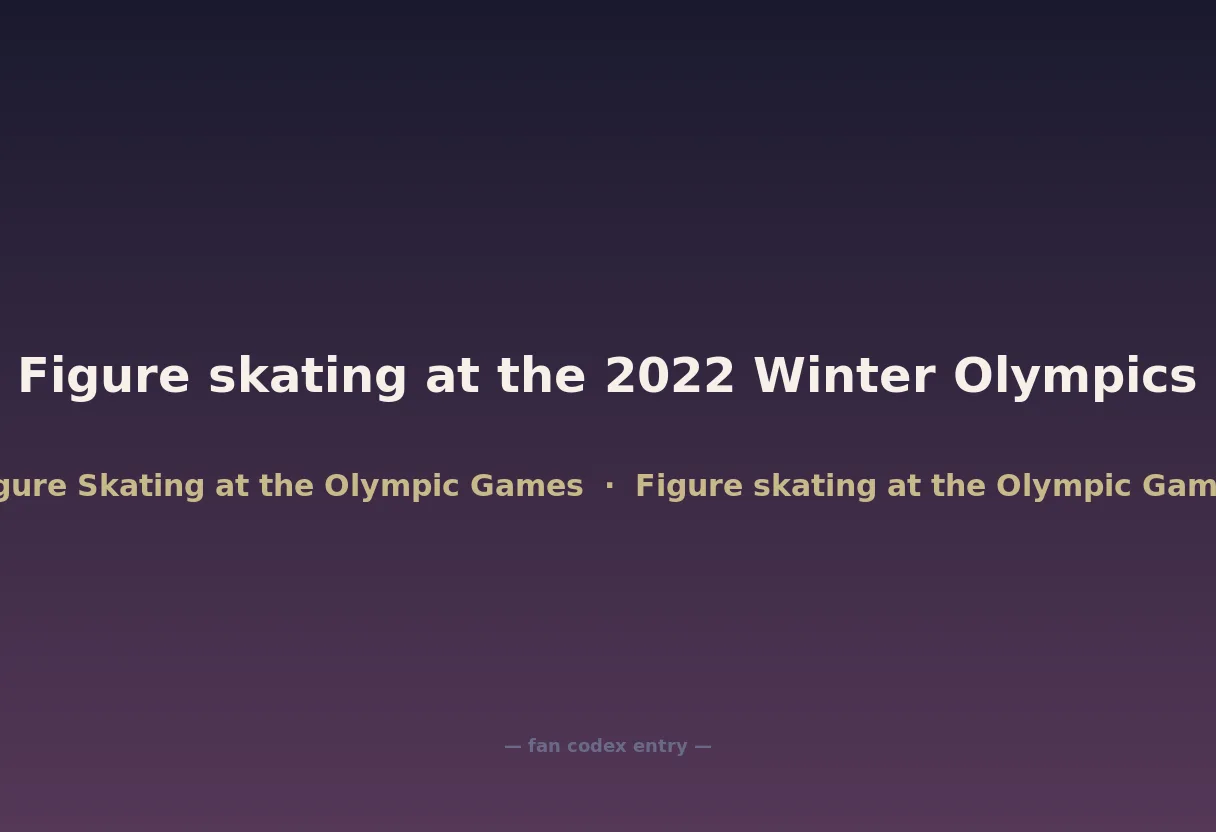 Figure skating at the 2022 Winter Olympics