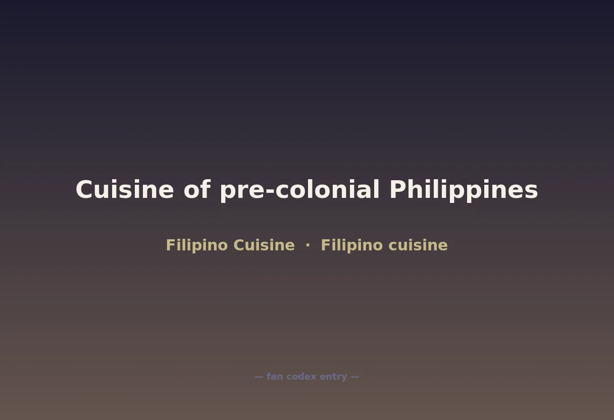 Cuisine of pre-colonial Philippines