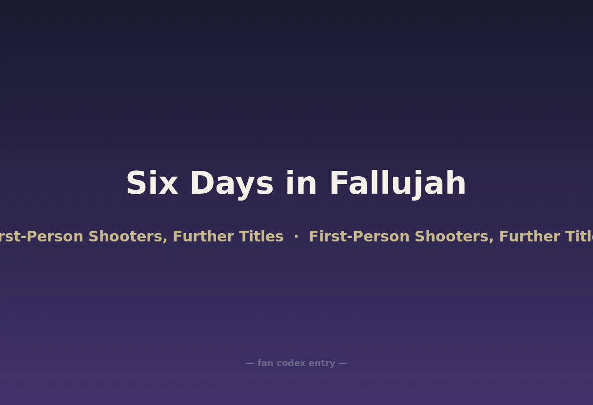 Six Days in Fallujah