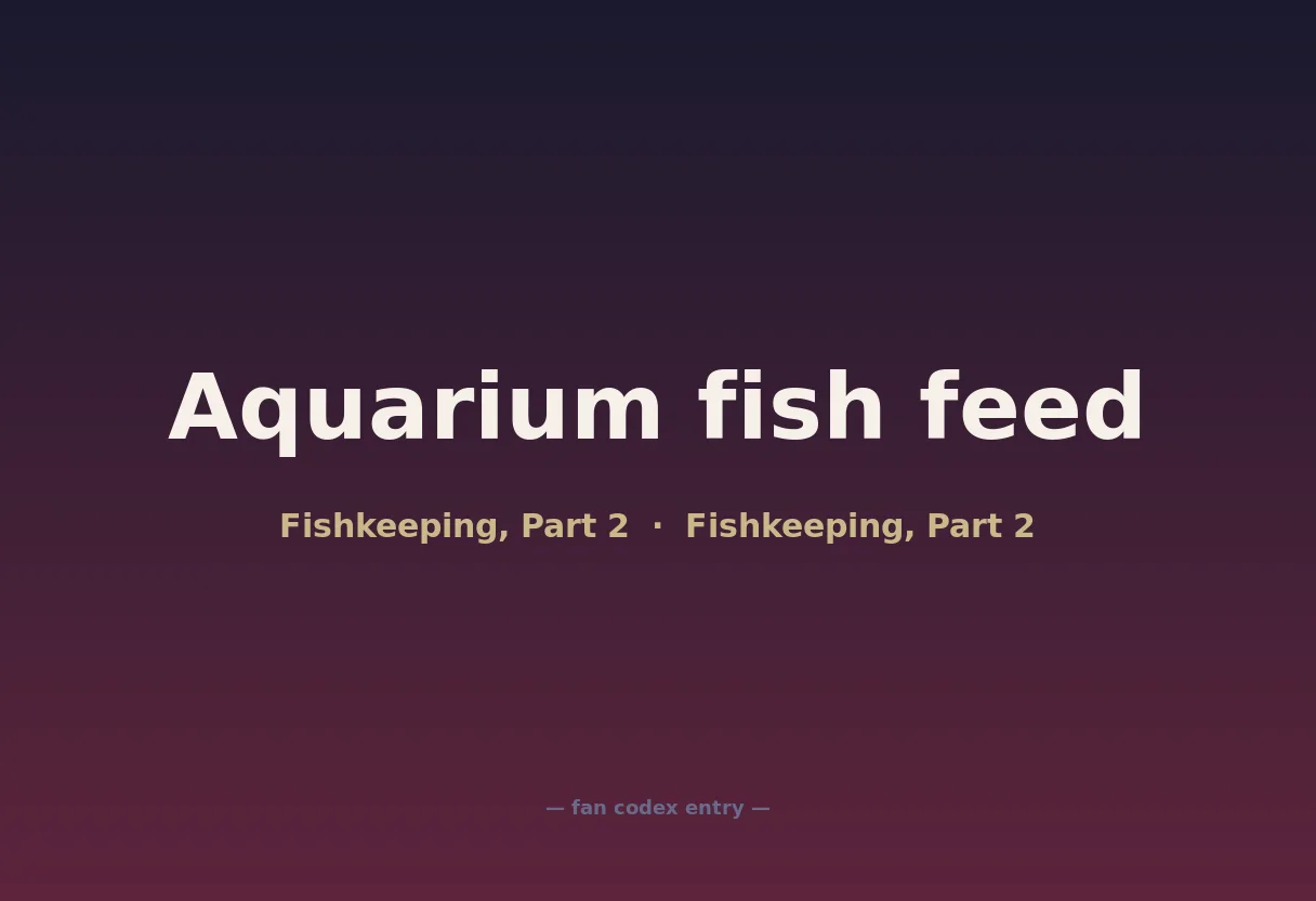 Aquarium fish feed