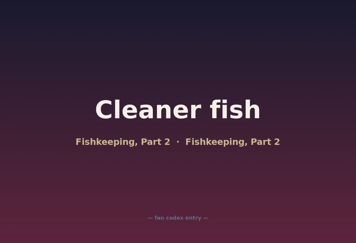 Cleaner fish