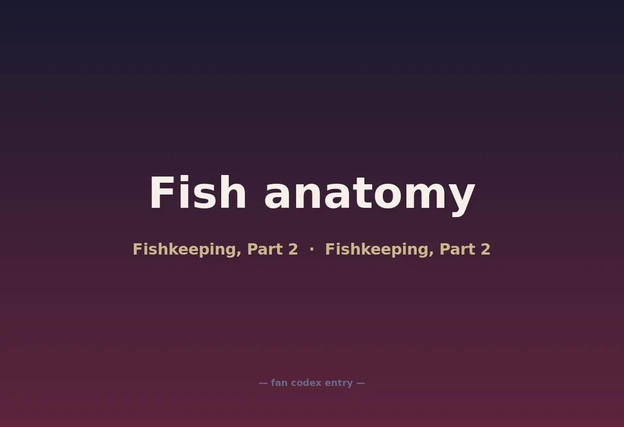 Fish anatomy