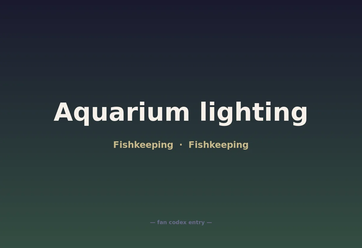 Aquarium lighting