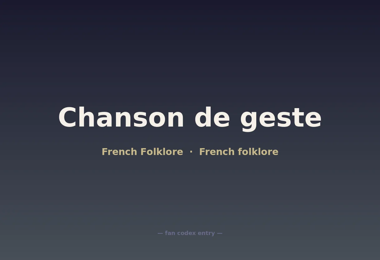 Chanson de geste