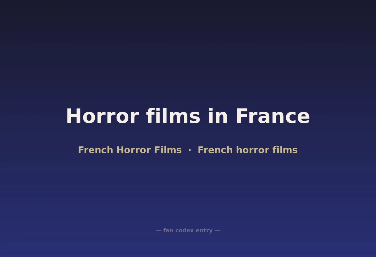 Horror films in France