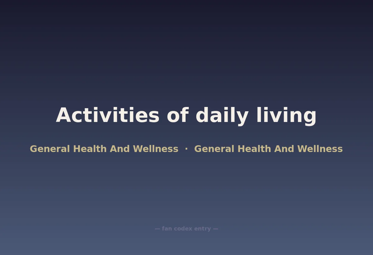 Activities of daily living