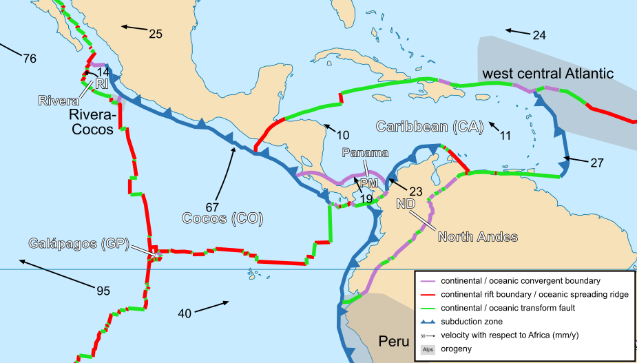 Caribbean plate tectonics-en
