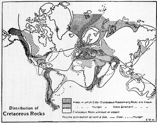 EB1911 Cretaceous rocks distribution