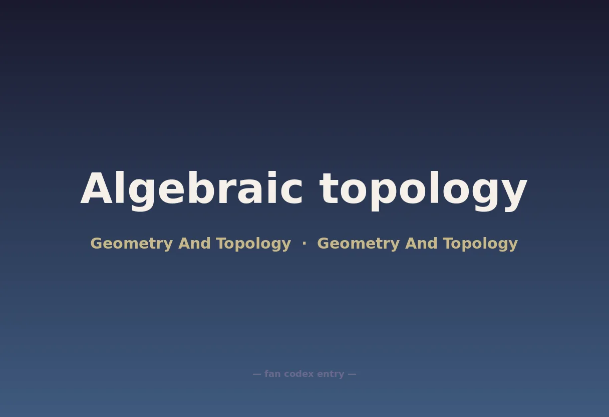 Algebraic topology